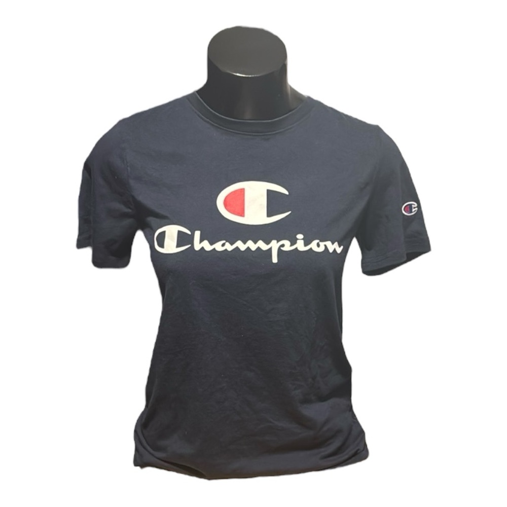Short Sleeve T•Shirt | Champion | Dark Blue | Cotton Blend | Kids Large